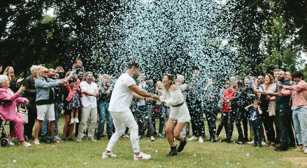 Gender reveal party van Kelly Beukers en Roy Turubassa